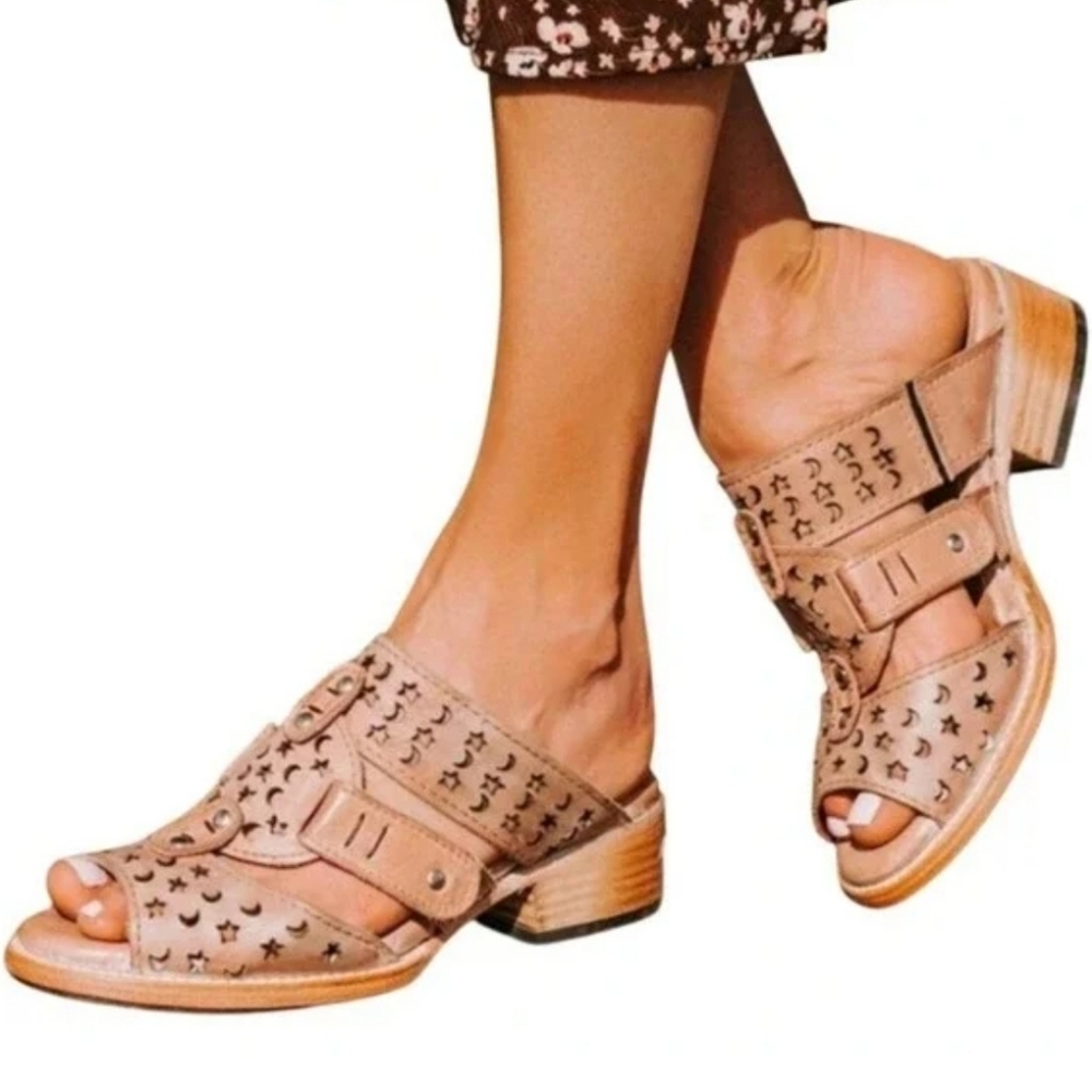 NEW - FREEBIRD by Steven Moonstar BLUSH -Women's Tan Leather Sandals, With A Box - Picture 10 of 11
